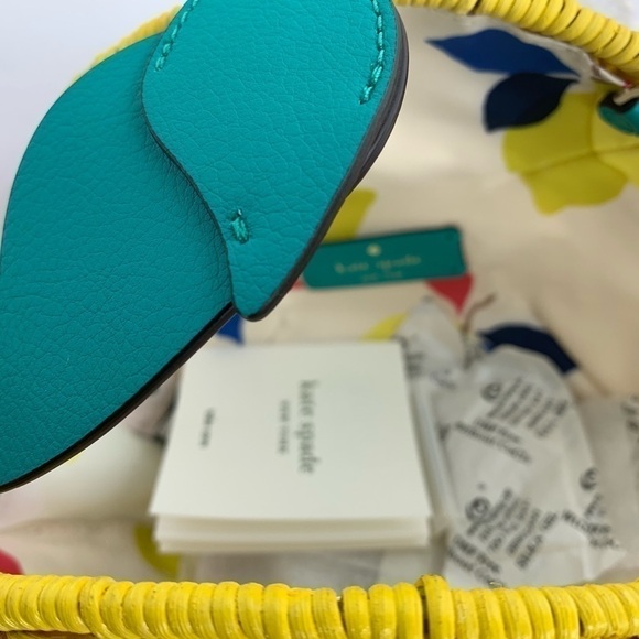 Kate Spade Wicker Yellow Lemon 🍋 Bag NWT Summer - Picture 4 of 5